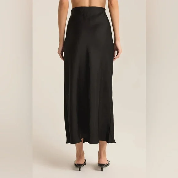 NWT Z Supply Europa Midi Slip Skirt in Black - Picture 4 of 10